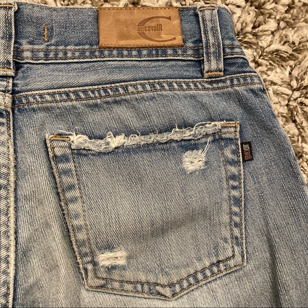 Just Cavalli Semi Destroyed Baby Bootcut Jeans
